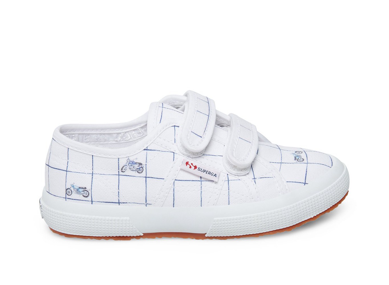 Tenis Infantil Branco/Azuis - Superga 2750 Cotjstrap Fantasy - KENWR-0321